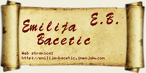 Emilija Bacetić vizit kartica